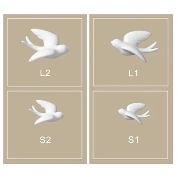 1pc 3D Bele Preprost Keramični Ptic Steni Visi Okraske Decoracao Par Casa Obrti Okraski Doma Dekoracijo Sten