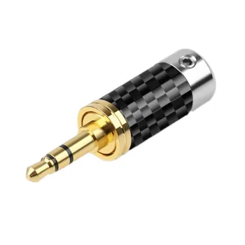 1pc Audio Jack Adapter 3,5 mm 3 Poljaki Stereo Ogljikovih Vlaken 3,5 mm Slušalke Priključite Žice Priključek 7.2 mm 4,0 mm Dvojna Žica Luknja