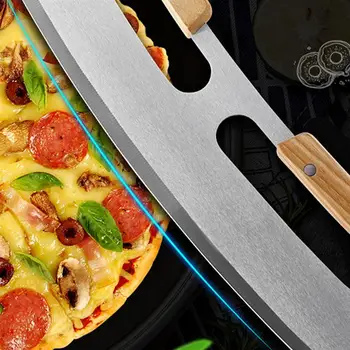 1PC Dvojni Ročaj iz Nerjavečega Jekla Pizza Rezalnik Testo za Pito Pizza Rezalno Orodje Slicer Nož Pizza Rocker