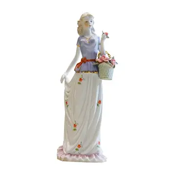 1Pc Porcelana Kip Občutljivo Akvarel Elegantno Ročno Srčkan Bowknot Dekle Obliko Figur Decoarion Za Dom, Restavracijo, Hotel