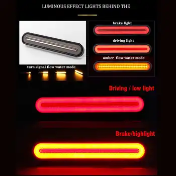 1Pcs 4 v 1 100 LED Tovornjak Priklopnika Zavorna Luč Nepremočljiva Neon Halo Obroč Rep Zavore Lučka Stop Teče Vključite Opozorilne Luči Lučka