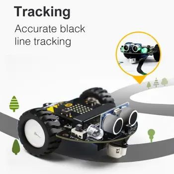 1Set Mikro:bit Grafično Programiranje Robota Mobilne Platforme Smart Avto V4.0 Podporo Linije Patrol Okoljske Svetlobe Dodatki