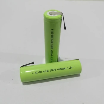 2-10pcs 4/3A 1,2 V Polnilna Baterija 4000 mah 7/5A 17670 17650 Ni-Mh baterij Nimh Celic Z Varjenje Zatiči za Električni Brivnik zobna ščetka