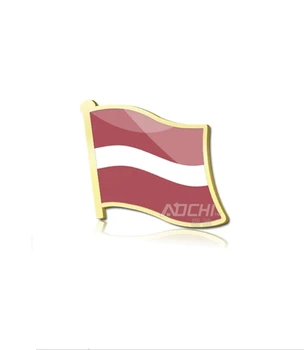 2 kos/veliko, Nacionalno Zastavo, Latvija Ovratnik Značko Emblem Kovin