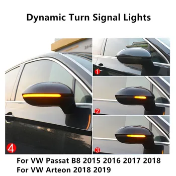 2 kosa Za Volkswagen VW Passat B8 Varianta Arteon Dynamic LED Vključite Opozorilne Luči Zaporedne Strani Ogledalo Kazalnik Blinker