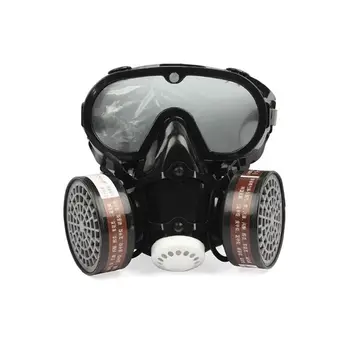 2 v 1 Kemičnih Dustproof Masko Proti prahu Anti-toksin Buljiti Oči, Nos, Usta Varstvo Respirator Plinsko Masko, Industrijska Varnost