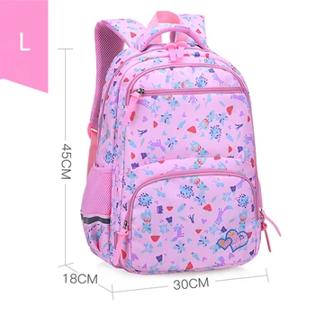 2 velikosti šolske torbe so primerne za razrede 1-6 Moda risanka tiskanje otroke šolski nahrbtnik za dekleta Potovanje nahrbtniki