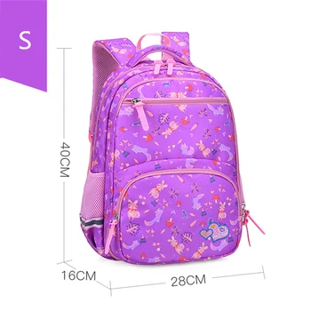 2 velikosti šolske torbe so primerne za razrede 1-6 Moda risanka tiskanje otroke šolski nahrbtnik za dekleta Potovanje nahrbtniki
