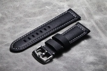 20 21 22 24 26 mm visoke kakovosti debel Resnično Usnje jermenčki za Ročno jermenčki Black Watchband za Hamilton Mido Panerai