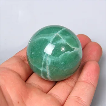 20-40 mm Naravno Zeleno Aventurine Področju Lesene Base Ball dragih kamnov, Kremena Svetu Podstavek Zdravljenje Fengshui Doma Božični Dekor