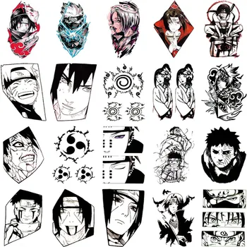 20 Listov Papirja Naruto Tattoo Nalepke Anime Stilu Začasni Tattoo Nalepke Nepremočljiva Ponaredek Tetovaže