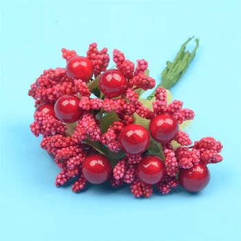 200PCS Pearl Berry Umetne Rože Stamen Murve Žice Steblo Za Poročno Dekoracijo DIY Needlework Poceni Venec Ponaredek Cvetje