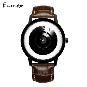 2018 Enmex ustvarjalne slogu pravega usnja ročno uro Poudarek čas, poseben design, hit moda barva priložnostne quartz uro