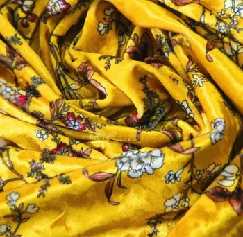 2018 nove 150 cm široko svile velur tkanina žameta, svile tkanine za žametno obleko svilene tkanine jeseni tiskane svile, žameta tkanine LL07
