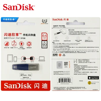 2018 Original SanDisk iXPAND Pen Drive za iphone, ipad in PC U disk 64GB 128GB PENDRIVE 32GB USB3.0 USB ključek