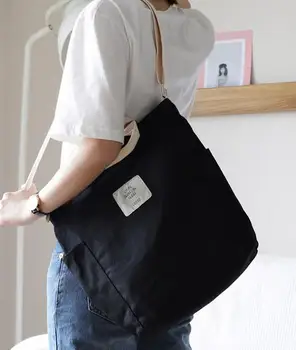 2019 korejska različica vsestranski platno torba preprosta umetnost poševne torbice