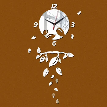 2019 neposredna prodajna stenske ure ura diy doma dekoracijo ogledalo akril nalepke watch quartz iglo pohištvo Listi, nalepke