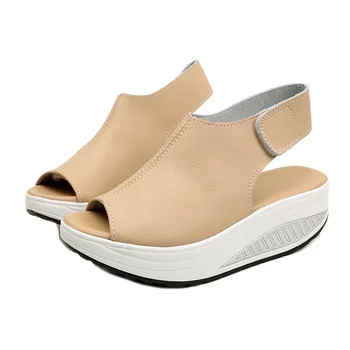 2019 nov gugalnik čevlji ženski poletni sandali debele spodnji klin z vodotesno platformo ribe usta velikosti sandali