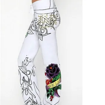 2019 Nove Modne Ženske Dolge lobanje Hlače vrtnice elastična tkanina hlače Ženske Slim Hlače Brezplačna Dostava S-5XL