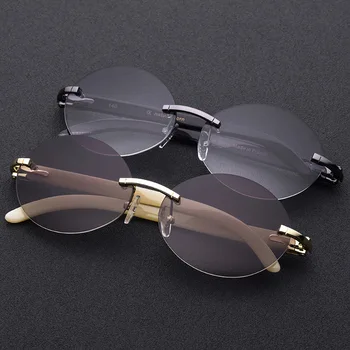 2019 Novih Moških Okrogla sončna Očala Buffalo Rog Očala Retro Zlato, Srebro Okvir Očal Ženski Moški sončna Očala za Moške Oculos Gafas