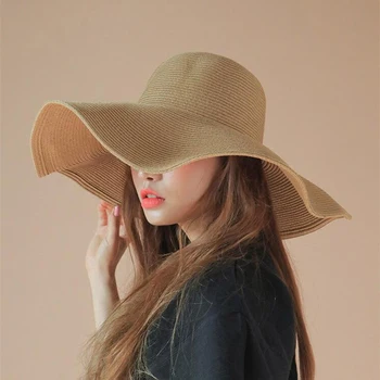 2019 preprostih Žensk, beli klobuk poletje black prevelik sunbonnet plaži skp žensk strawhat nedelja klobuk poletni klobuk 56-58 cm