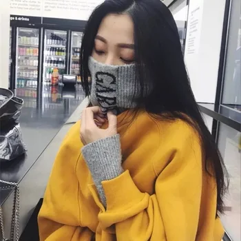 2019Women Turtleneck Svoboden Toplo Debelejši Pismo Natisnjeno Puloverji Ženska Modna korejski Slog, ki je Vse-tekmo Študentov