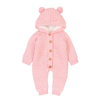 2020 Baby pletene igralne obleke Newborn Baby bear Jumpsuit Splošno Dolgo Sleevele Baby Fantje Oblačila Jeseni Pletene Dekleta zimska oblačila