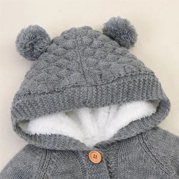 2020 Baby pletene igralne obleke Newborn Baby bear Jumpsuit Splošno Dolgo Sleevele Baby Fantje Oblačila Jeseni Pletene Dekleta zimska oblačila