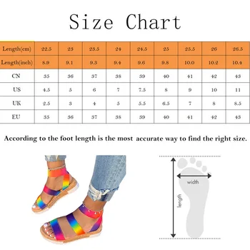 2020 Big 35-43 Velikost ženske Poletne sandale priložnostne Multi Color Mavrica Open Toe Platformo Sandali ženske prostem plaži copate