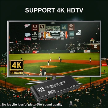 2020 Najboljše 4K HDMI 2.0 Stikalo Remote 2x4 HDR HDMI Preklop Avdio Napo Z IR 2x2 YUV 4:4:4 Stikalo HDMI 2.0 Za PS4 Apple TV