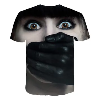 2020 Najnovejši majica s kratkimi rokavi Moški Lobanje t-shirt 3D Tiskanih Terror filma majice Moške Ženske Priložnostne Srajco Hip hop T Shirt Ulica Tee Vrhovi