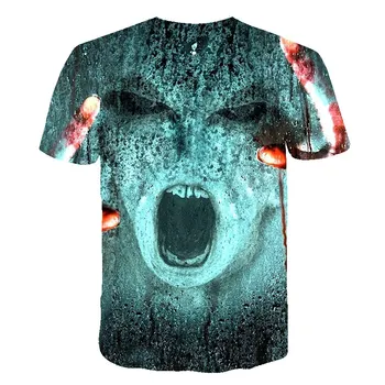 2020 Najnovejši majica s kratkimi rokavi Moški Lobanje t-shirt 3D Tiskanih Terror filma majice Moške Ženske Priložnostne Srajco Hip hop T Shirt Ulica Tee Vrhovi