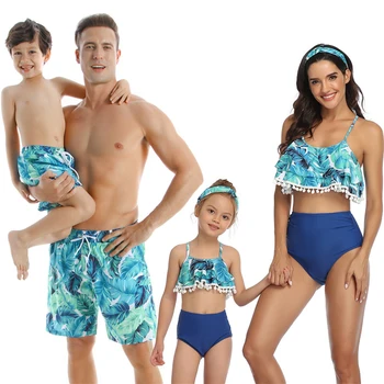 2020 Nove Poletne Družinske Ujemanje Obleke, Kopalke Bikini Plaža Hlače, Oče, Sin Mamica In Mi Obleke, Mati In Hči Bikini