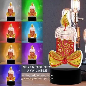 2020 Nove svetilke DIY Diamond Slikarstvo Noč Svetlobe Diamond Vezenje Led Luči Pad 7 Barv so na Voljo Žarnice Božično Darilo