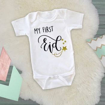 2020 Novega Otroka Kratkimi Rokavi Jumpsuit Caasual Pismo Tiskanja Moj Prvi Eid Dekle, Fant, Igralne Obleke Newborn Baby Oblačila Newborn Baby Darila