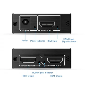 2020 Novo 4K 60Hz HDMI 2.0 Delilnik 1 x 2 HDMI Splitter 2.0 4K Podpora HDCP 1.4 UHD HDMI Splitter 2.0 preklopnik Za PS4 Projektor