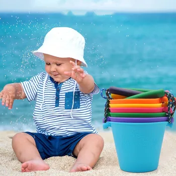 2020 novo 6 Barv Plaži Vedro Silikonski Zložljiva ročni Sodček Igrače Otroška Otroci Tuš kopalna Kad Igrača Pesek Dabbling Nalijemo Vodo, Igrača
