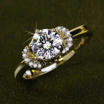 2020 Novo Moissanite luksuzni luksuzni diamantni prstan žensk poročni prstan klasično odpiranje nastavljiv holiday gift predlog nakit