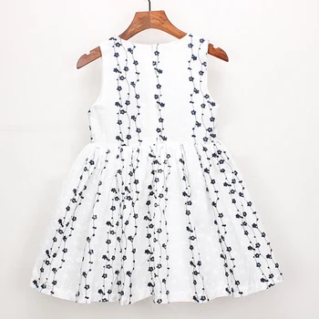 2020 Novo Poletje Baby Dekle Stranka Obleko Otroci Cvetlični Obleke Vezenje Princesa Obleko Bele Kostume, otroška Oblačila