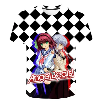 2020 Novo Poletje slog Anime Angel Beats Majica s kratkimi rokavi Moški Ženske Otroci Kul Vrhovi Fant Dekle 3D T-Shirt Moda Priložnostne Tees Kul Tshirt