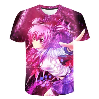 2020 Novo Poletje slog Anime Angel Beats Majica s kratkimi rokavi Moški Ženske Otroci Kul Vrhovi Fant Dekle 3D T-Shirt Moda Priložnostne Tees Kul Tshirt