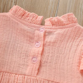 2020 Novo pomlad baby dekle oblačila Vrh Kakovostne Otroške igralne obleke longSleeve Cvet čistega Bombaža O-Vratu srčkan newborn baby dekleta obleke