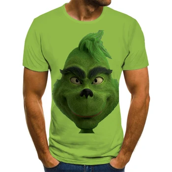 2020 poletje novo 3D tisk T-shirt film zelena grinch kratek rokav priložnostne in zanimive živali vzorec moške in ženske, modni