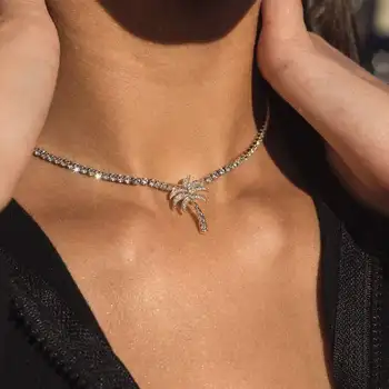 2020 poletje novo plažo, nakita, zlata, srebrna barva 2 mm cz tanke tenis choker veriga ogrlica za ženske