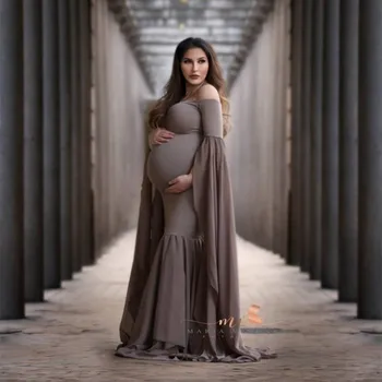 2020 Porodniškega Fotografijo Ustrelil Dolge Obleke, Baby Tuš Obleke Stretchy Nosečnica Fotografija Rekviziti Dolgo Obleko