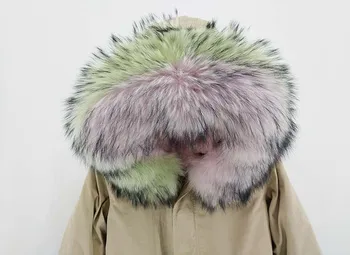 2020 siva parkas zimska jakna ženske zimski plašč ženske parka pravi krzno plašč naravnih rakun krzno ovratnik hooded toplo debel