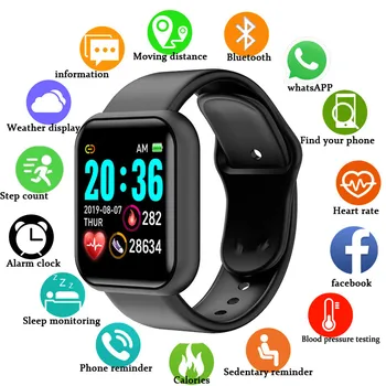 2020 za Pametno Gledati Moški ženske Smartwatch Fitnes Tracker IP67 Nepremočljiva Smart Pas Srčnega utripa, števec korakov Smart Zapestje Gledati