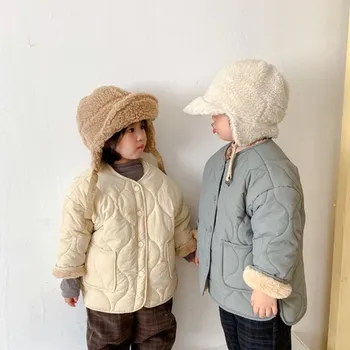 2020 Zime, Fantje In Dekleta Mehko Zajec Lase Oblog Otroci Jopiči Trdna Topla Oblačila Otrok Debel Prešite Reverzibilna Coats