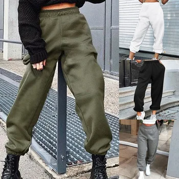 2020 Ženske Svoboden Joggers hlače Sweatpants Hlač Visoko Pasu Šport Fitnes Vadbo, ki Teče Hlače BF Hlače Plus Velikost
