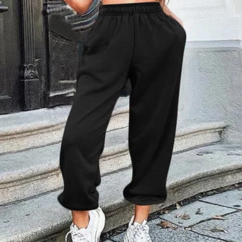 2020 Ženske Svoboden Joggers hlače Sweatpants Hlač Visoko Pasu Šport Fitnes Vadbo, ki Teče Hlače BF Hlače Plus Velikost